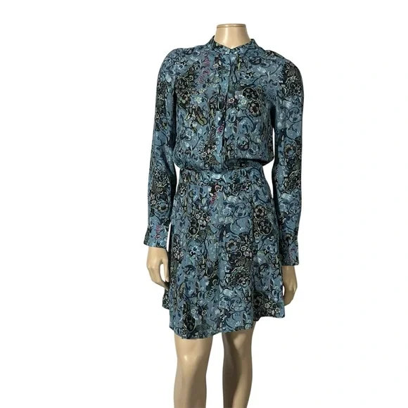 NWT Zadig & Voltaire Refla bohemian Patch Oxford blue printed Dress - Picture 7 of 15